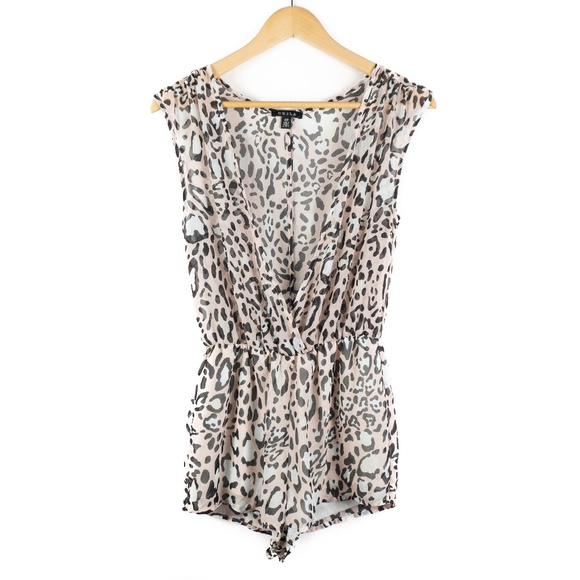 S- UK2LA Pink Cheetah Print Romper - Picture 1 of 2